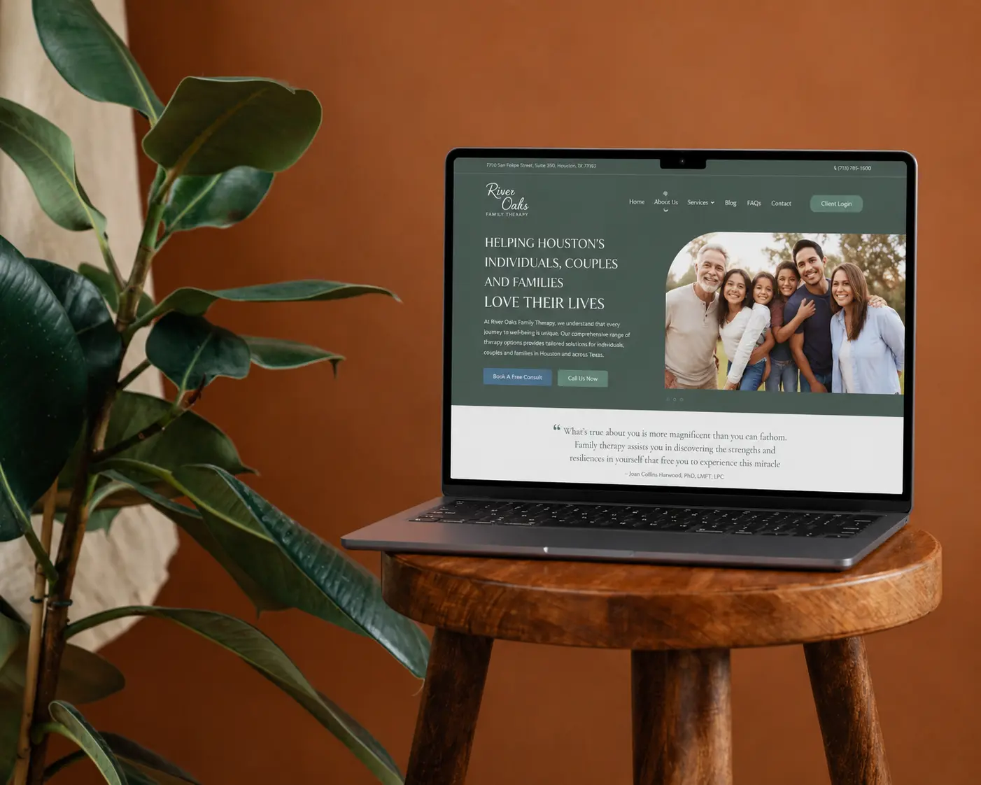 Website redesign for River Oaks Family Therapy by Oak & Grid